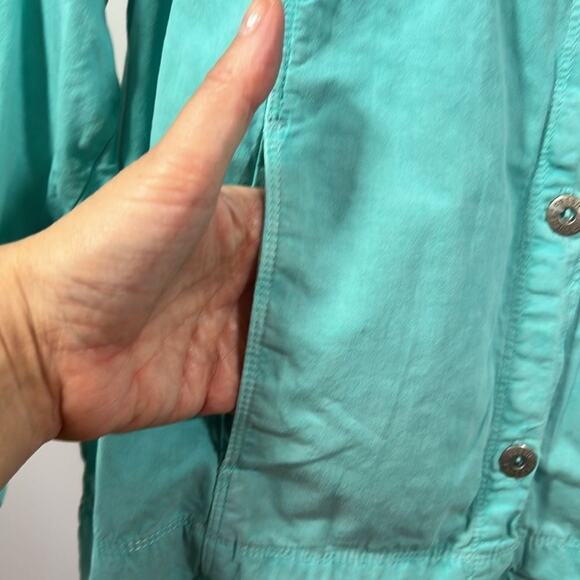 FRESH PRODUCE Women’s Lightweight Button Front Cotton Jacket Blue Size Medium - Picture 5 of 14